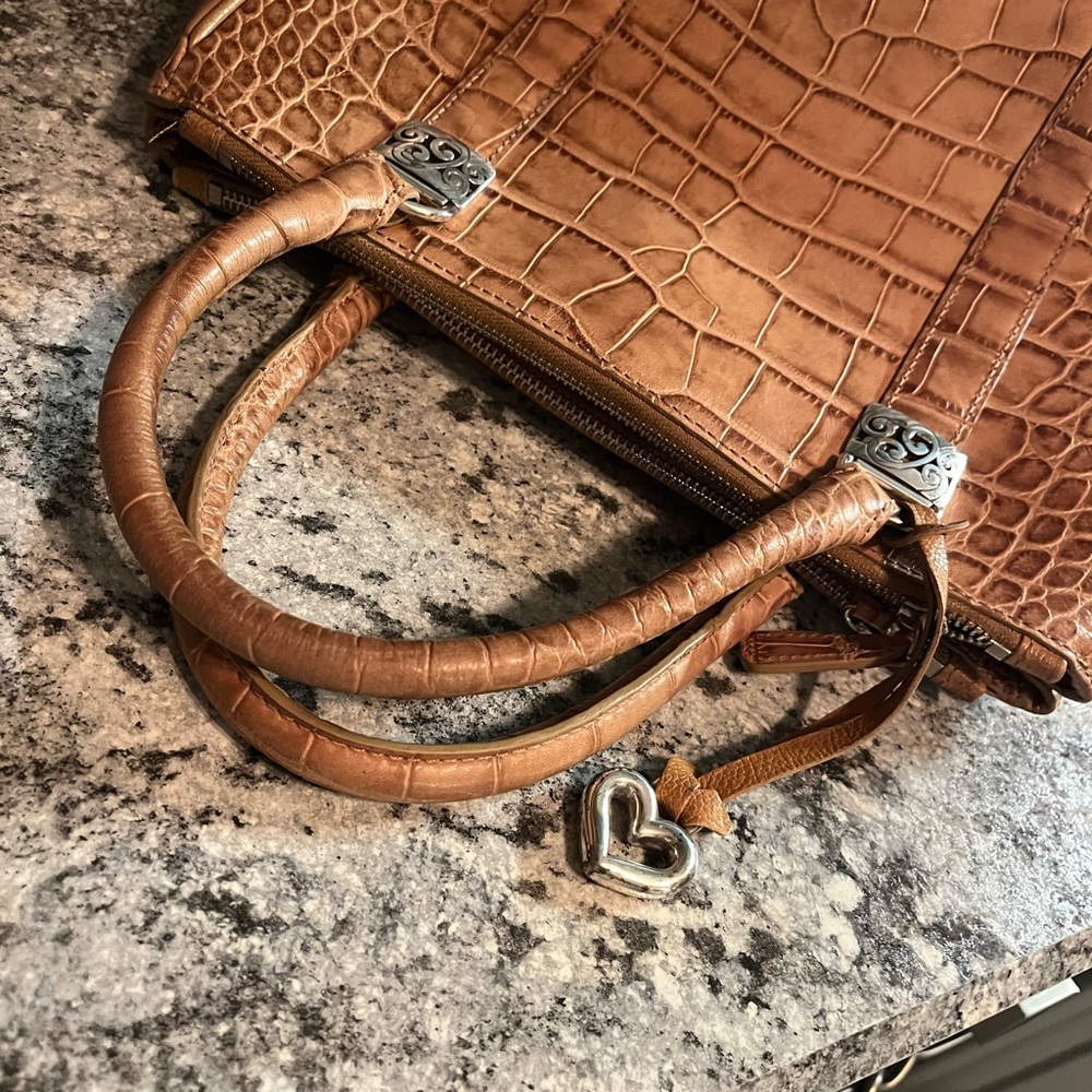 Brighton Crocodile Pattern Triple Compartment Bro… - image 11